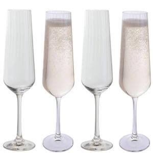 Dartington Cheers! Optic Set of 4 Champagne Flutes